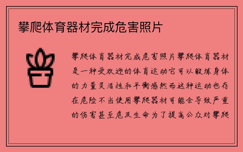 攀爬体育器材完成危害照片